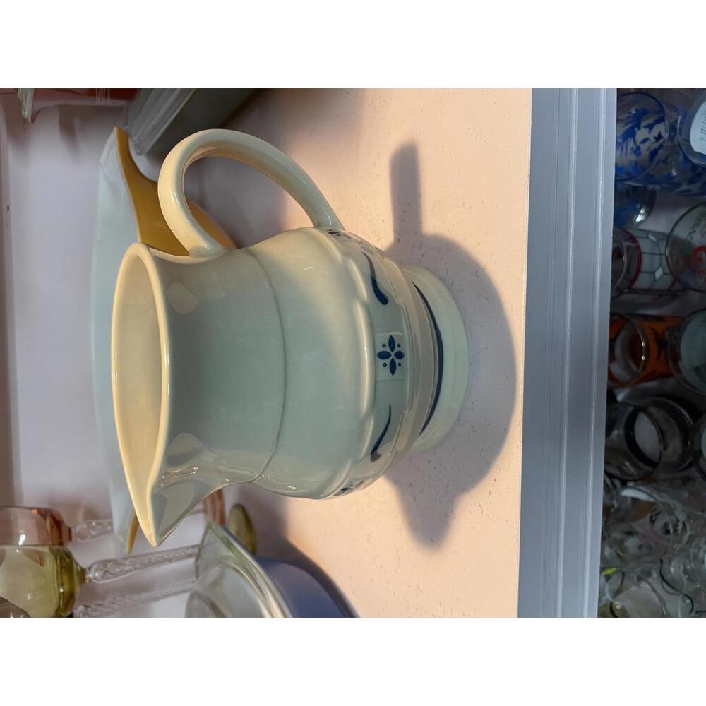 Longaberger Pottery Woven Traditions Blue Pitcher